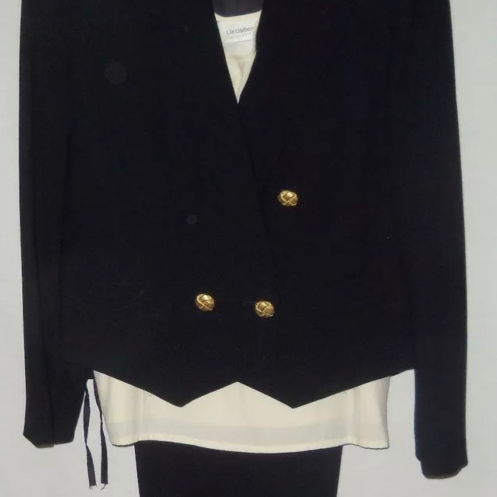 Liz Claiborne Black 3 Pc Suit;*Jacket*Skirt*Pants